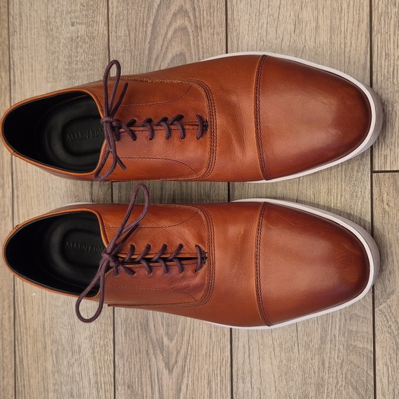 ALLEN EDMONDS Recent Park Avenue Tan Brown Leather Sz 9.5 D Sneakers Dress Shoes - Picture 2 of 10